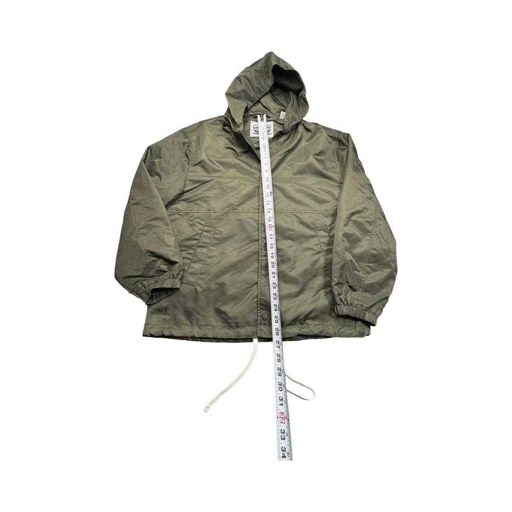 Levi Strauss & Co Windbreaker Men M Olive Hooded Coach Jacket Graphic Proto Type